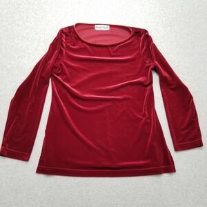 Ronni Nicole Top Pants Set Womens Medium Red Long Sleeve Velour